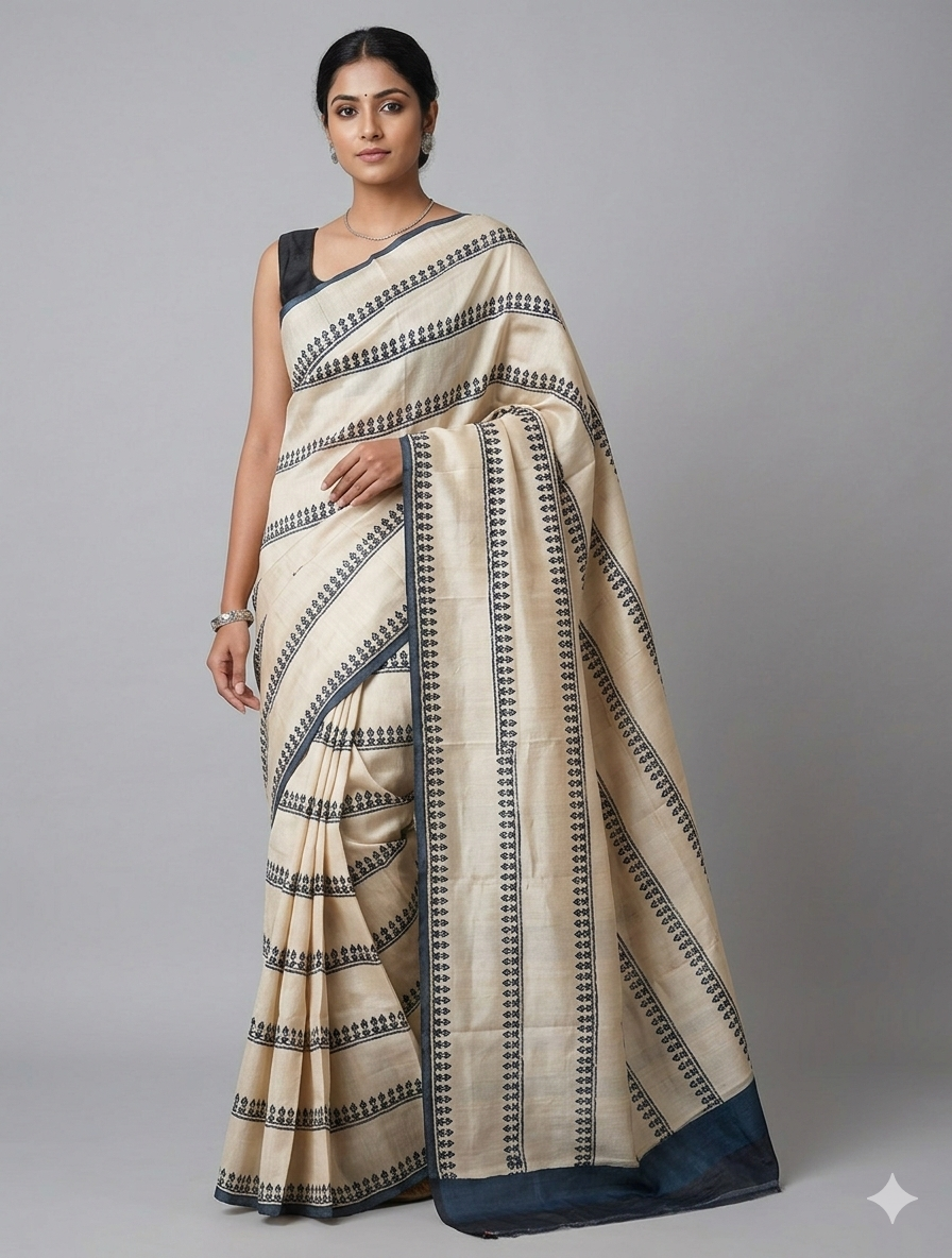 Tussar silk saree