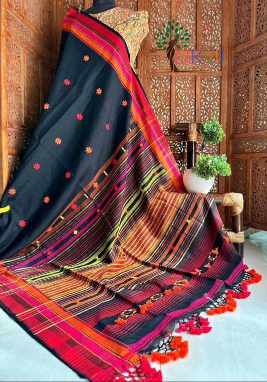 Handspun bhujoudi cotton saree