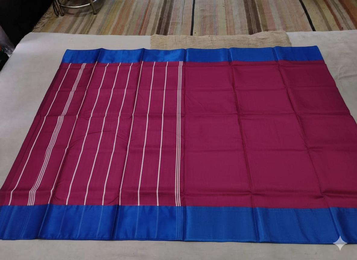 Pink and blue Garad silk saree