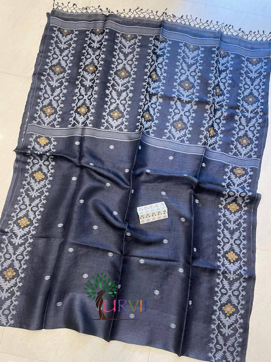 Tussar Jamdani saree