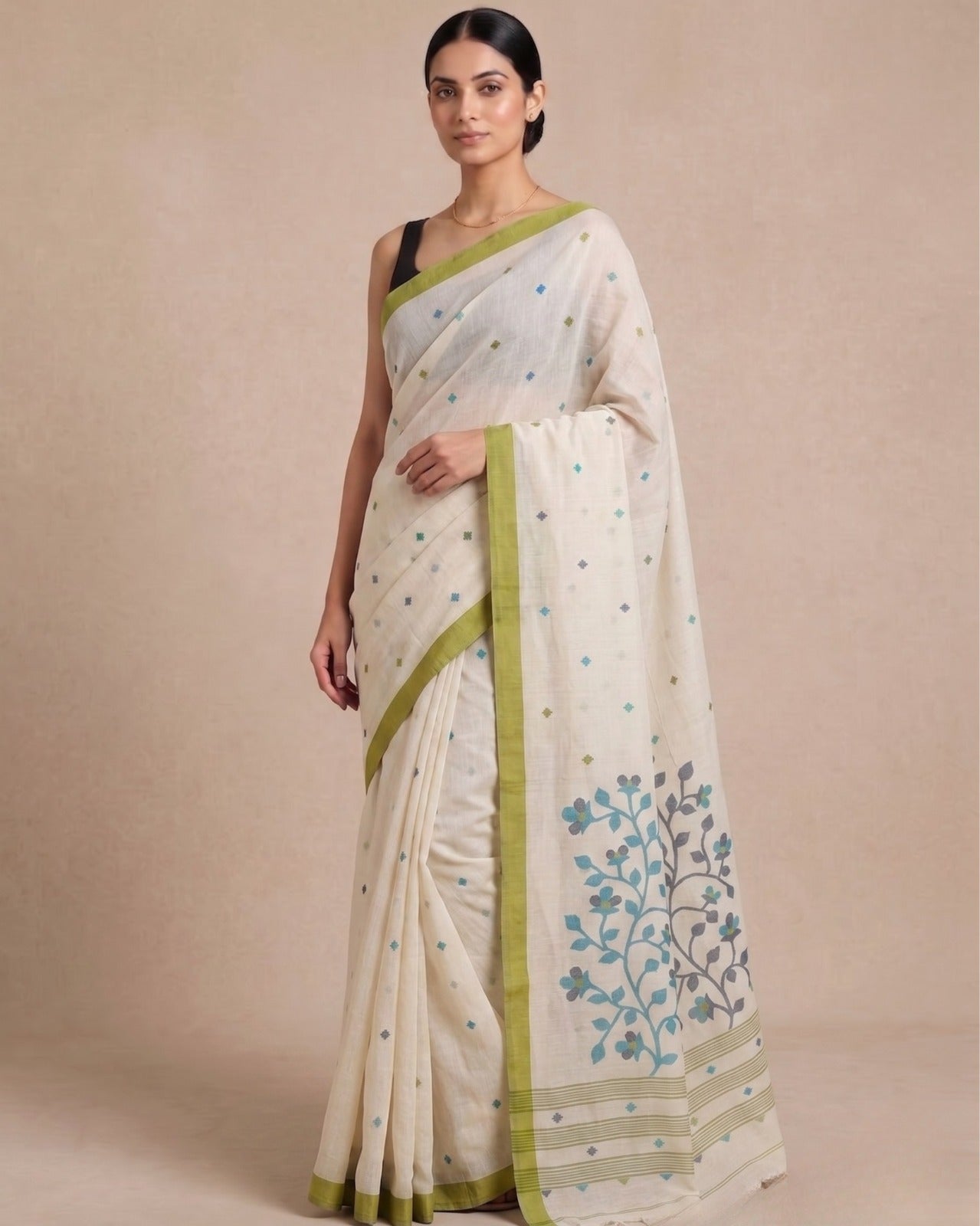 Handloom cotton jamdani