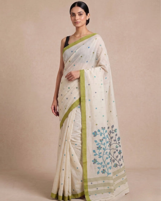 Handloom cotton jamdani