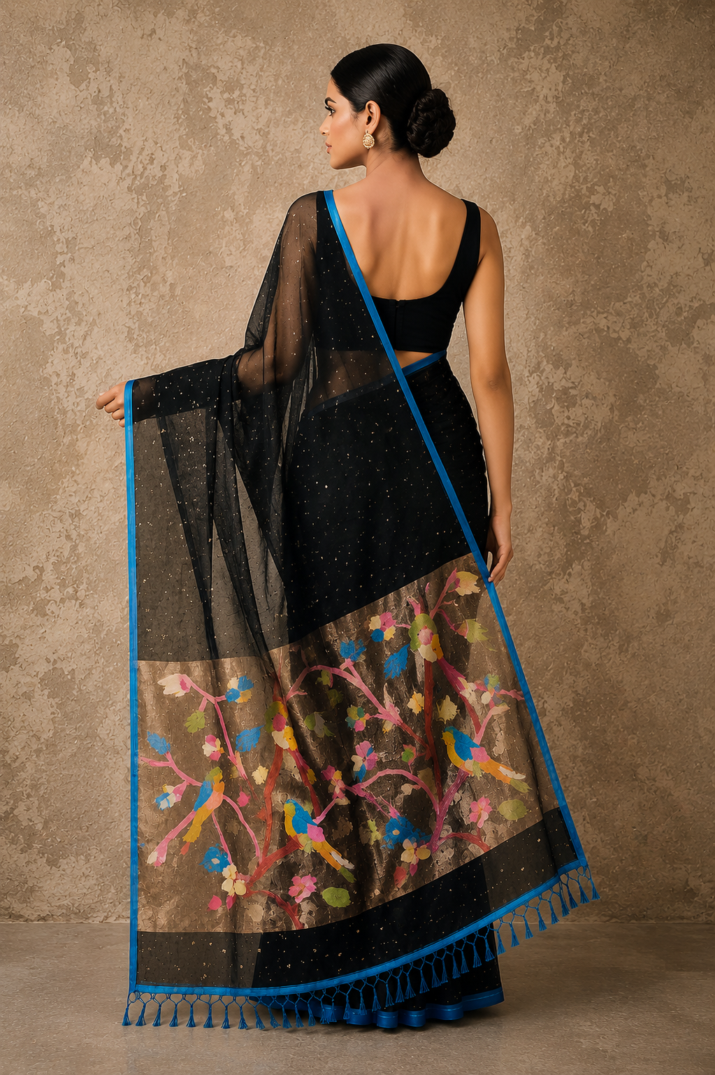Handspun resham mulberry silk saree