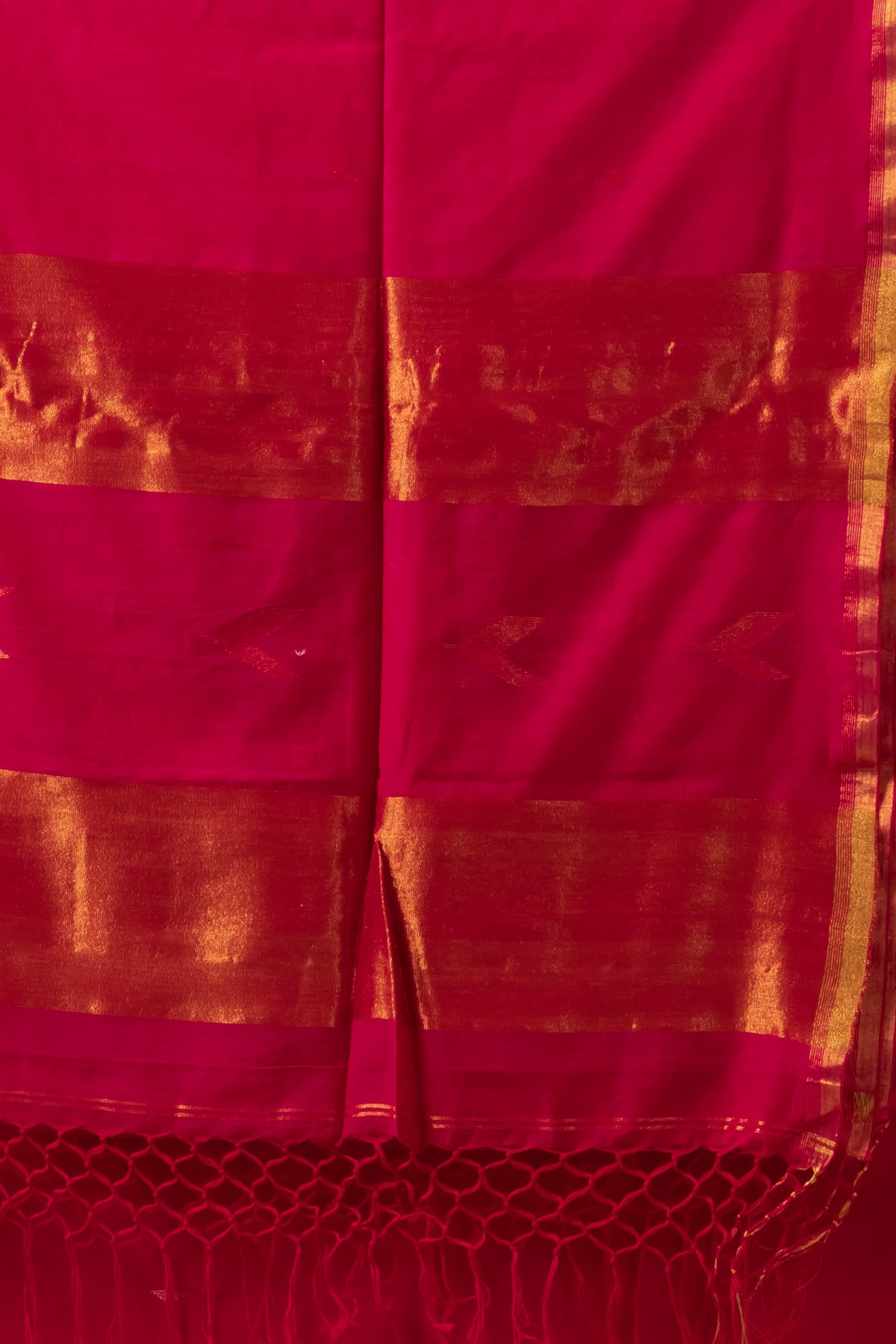 Rani Pink mul modal saree with Zari Pallu
