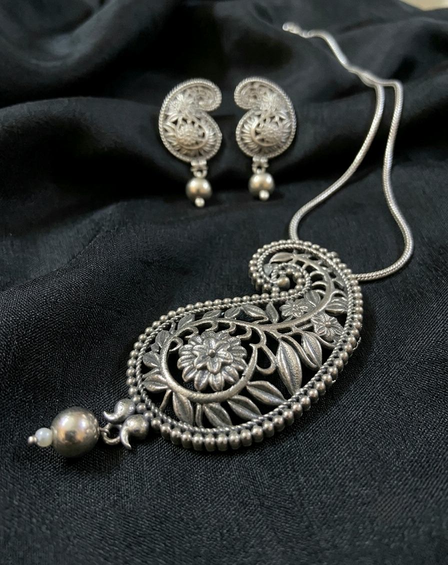 Aam kalka premium silver polish jewelry set