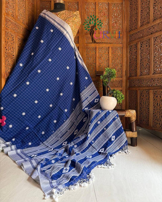 Handspun bhujoudi cotton saree