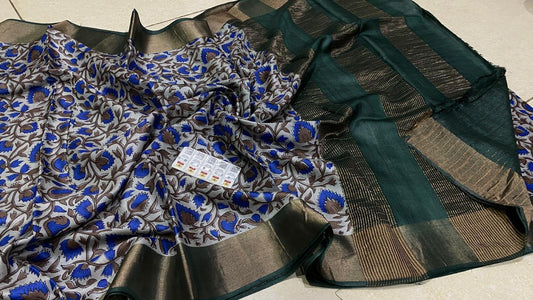 Tussar silk saree- printed