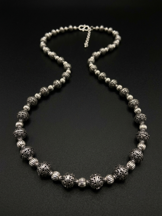 Silver polish premium ball necklace set