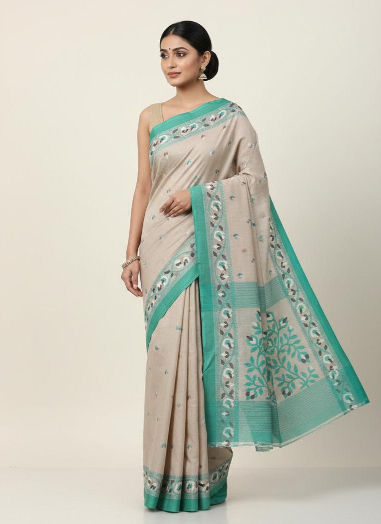 Off white handloom cotton jamdanis