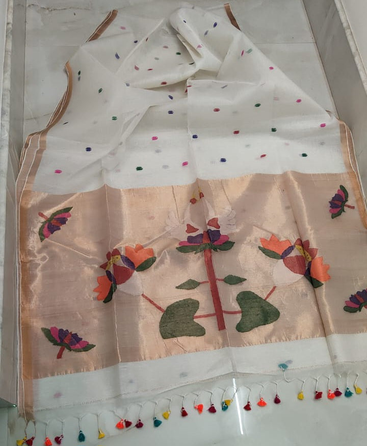 Handspun resham silk saree