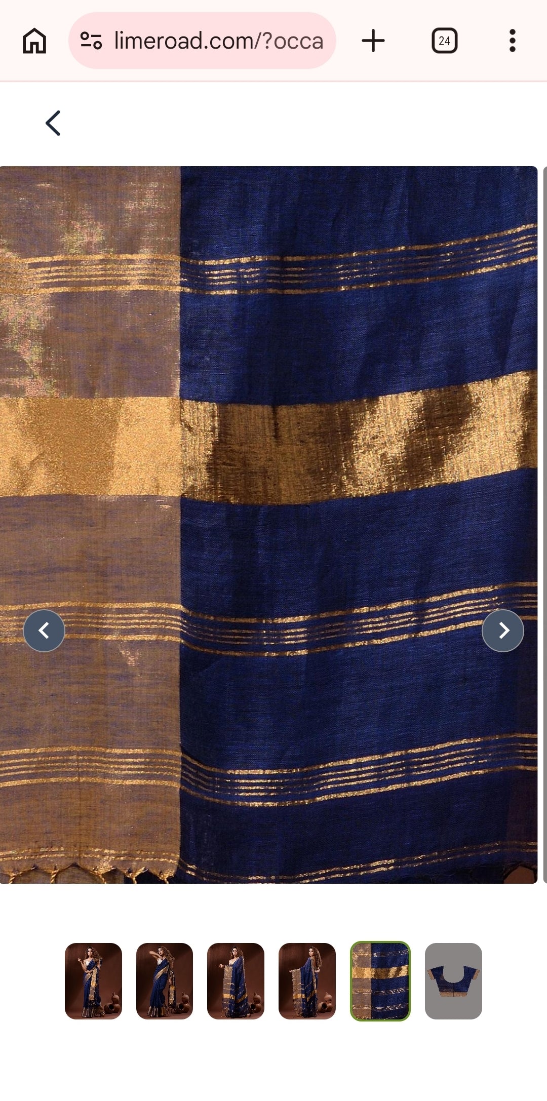 Navy blue Linen Saree