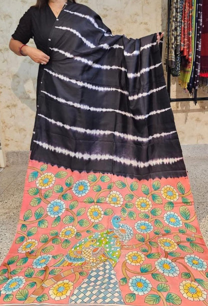 Tie n Dye tussar saree