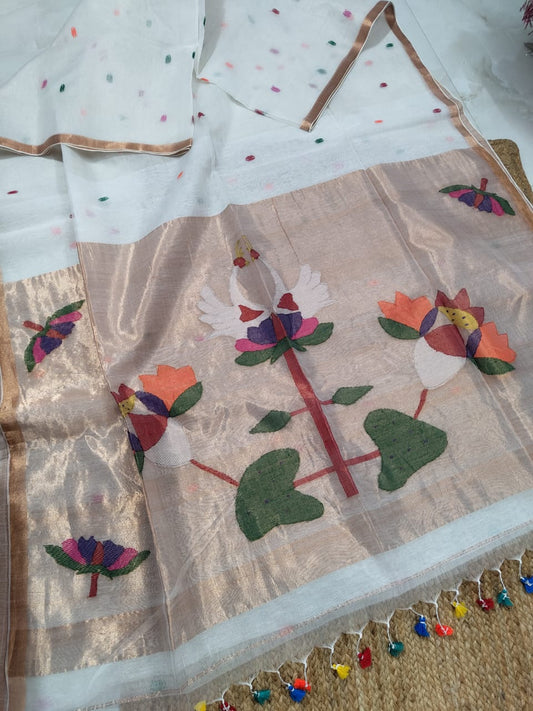 Handspun resham silk saree