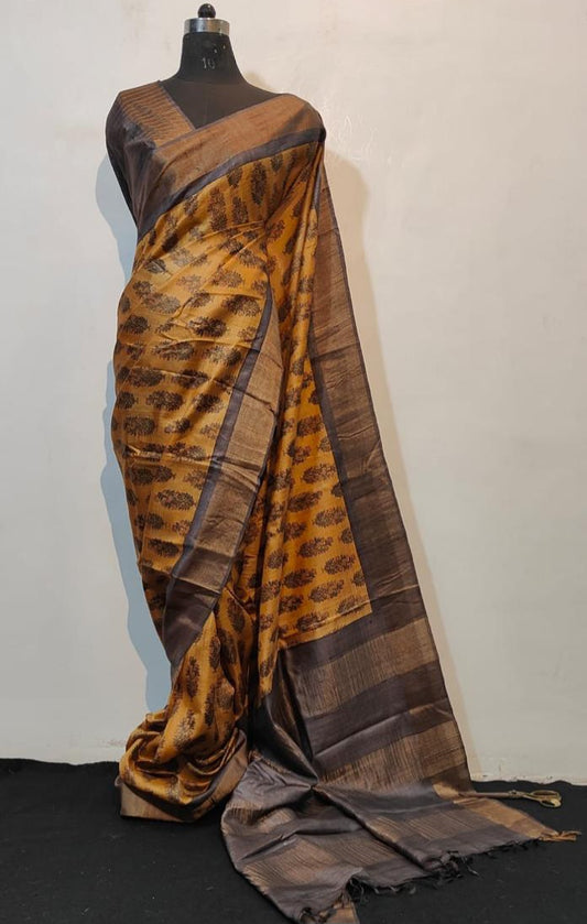 Tussar silk saree- printed