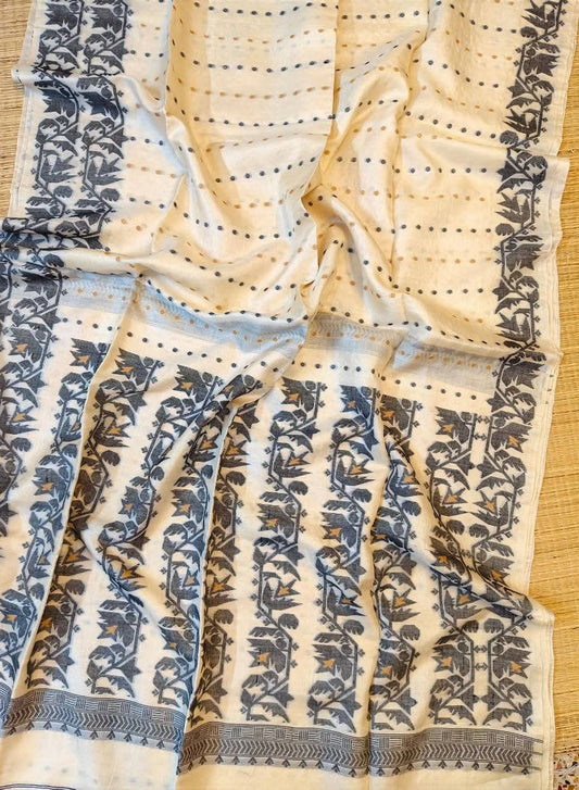 Tussar Jamdani saree