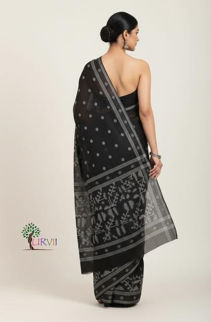 Black Handloom cotton jamdani