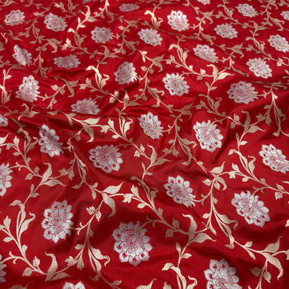 Red vintage Banarasi silk saree