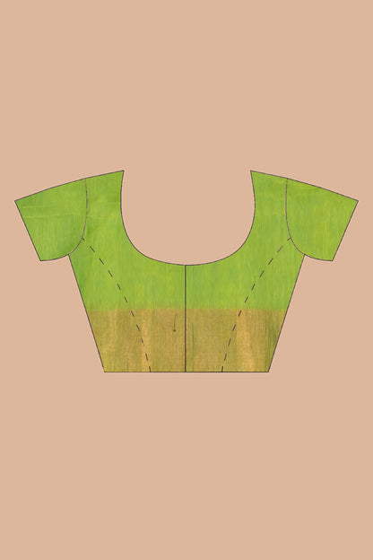 Green , yellow Ganga jamuna ghachi tussar saree