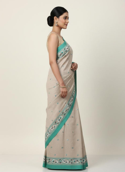 Off white handloom cotton jamdanis