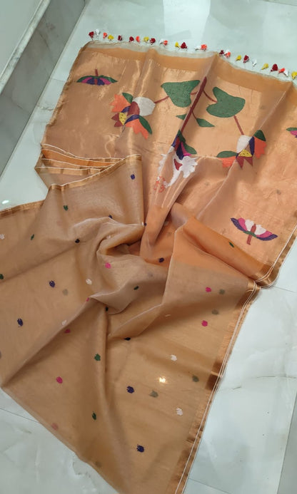 Handspun resham silk saree