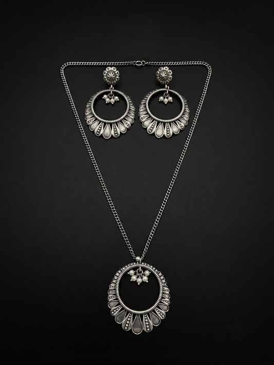 Silver polish premium chand bali set
