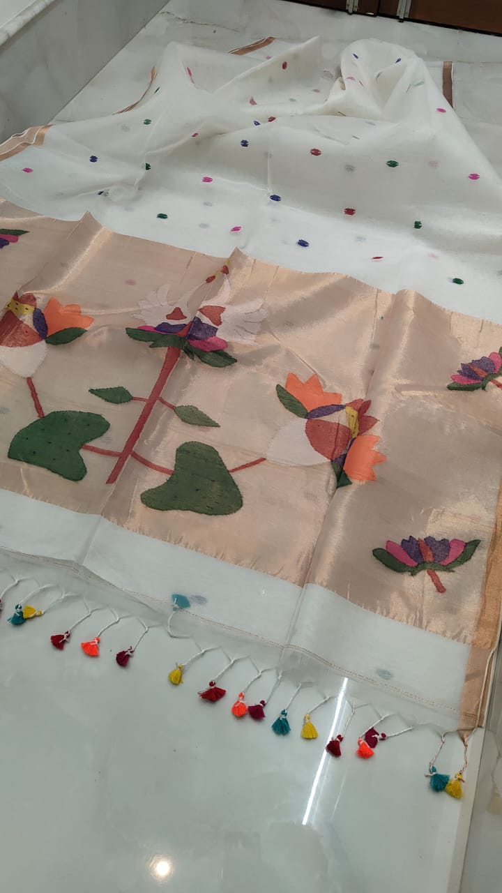 Handspun resham silk saree