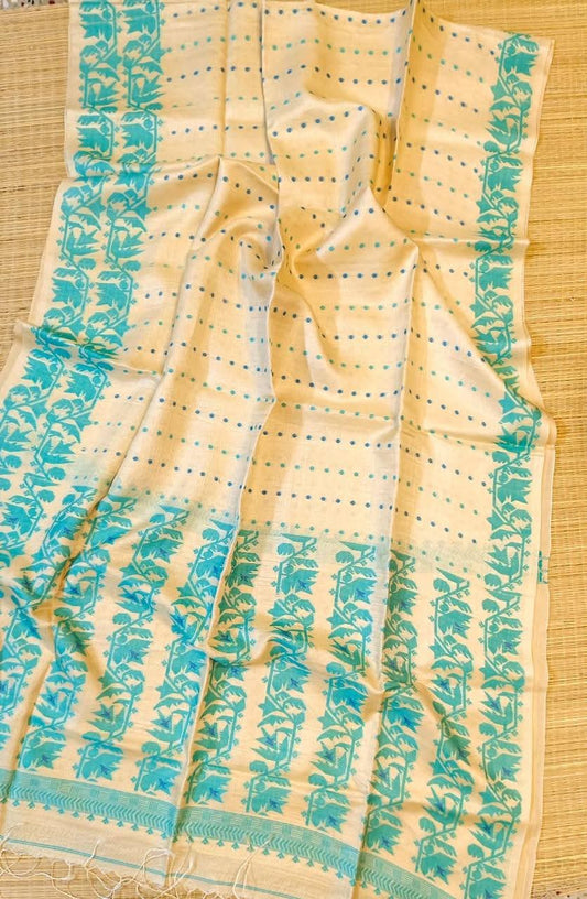 Tussar Jamdani saree