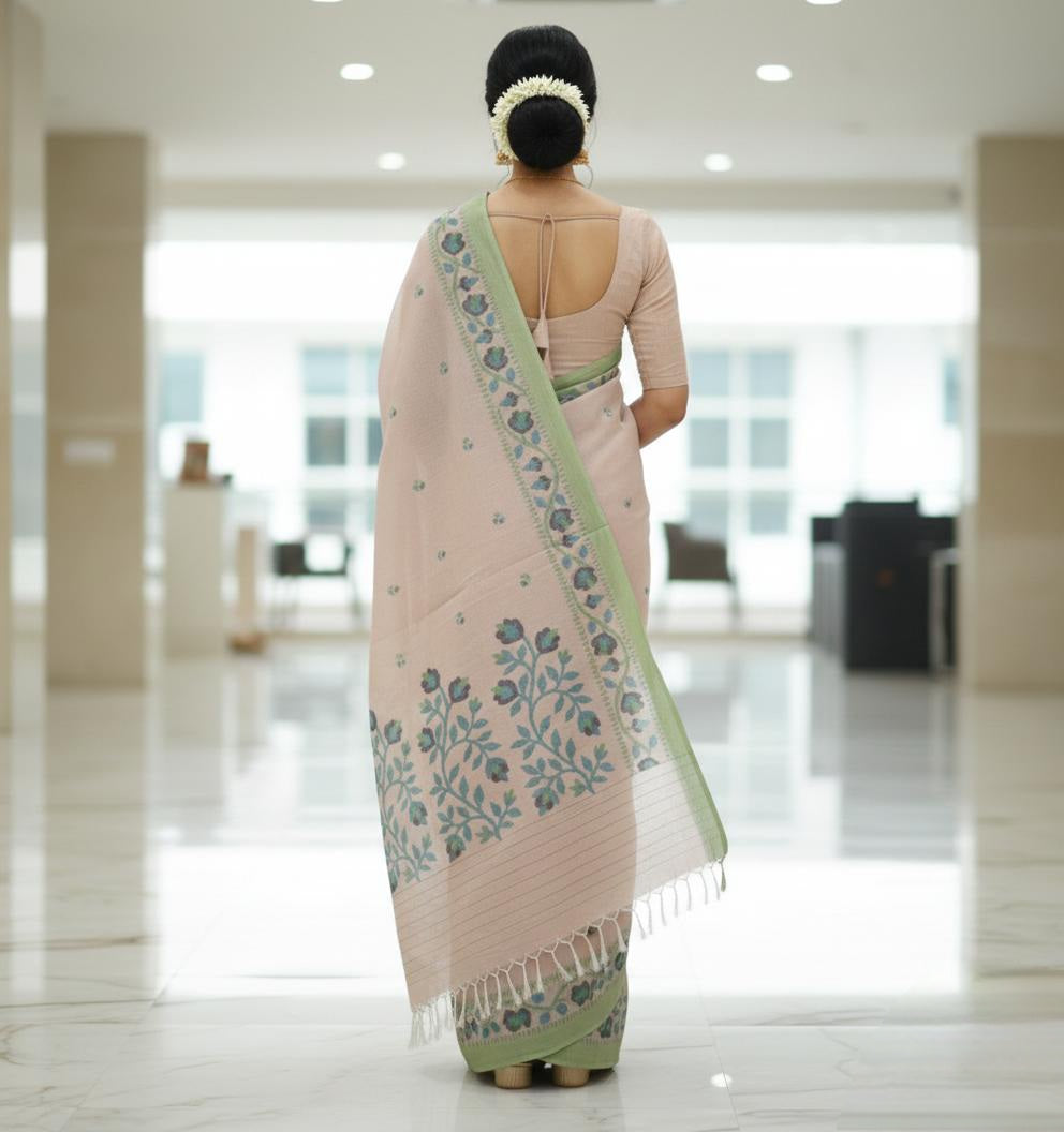 Off white handloom cotton jamdanis