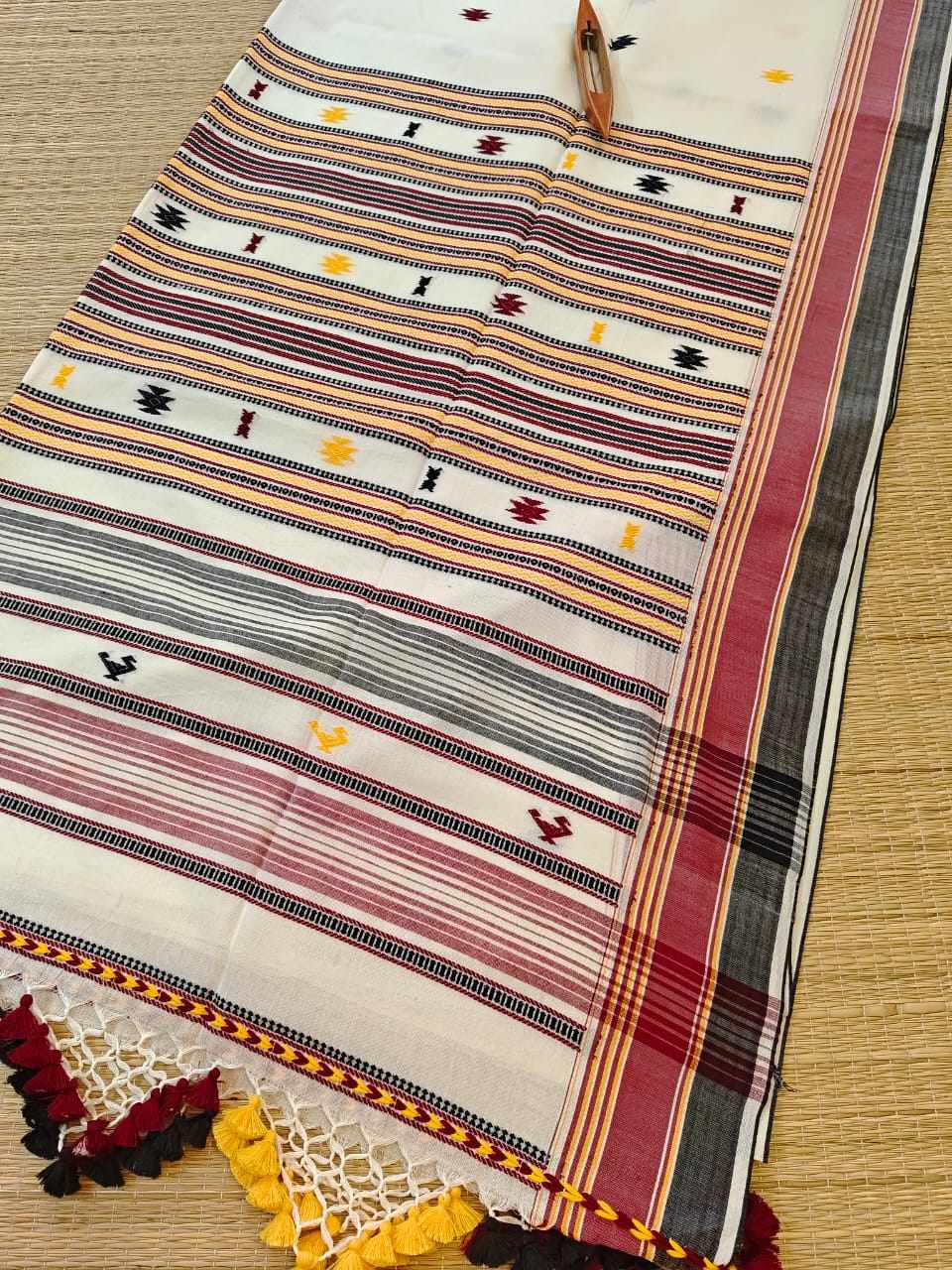 Handspun bhujoudi cotton saree