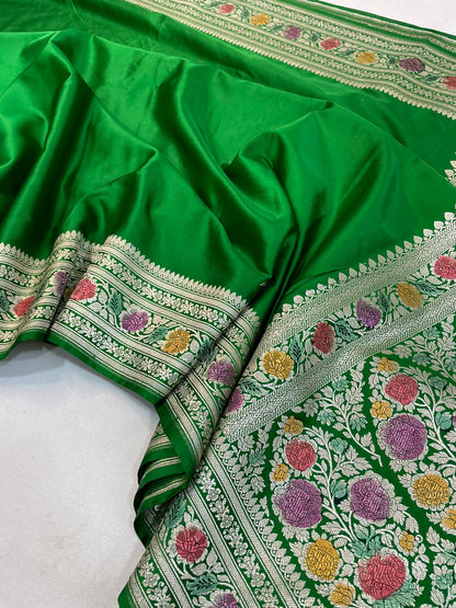 Green mashru Banarasi silk saree