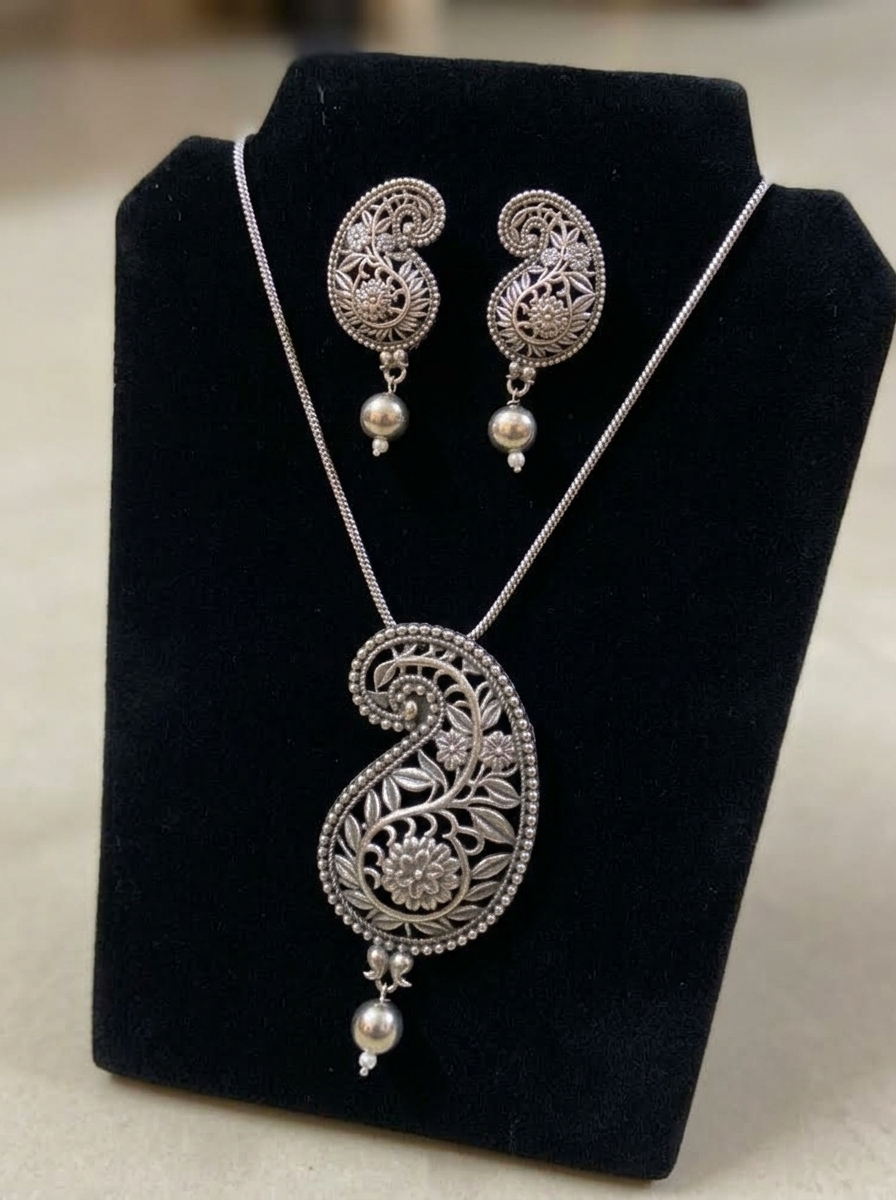 Aam kalka premium silver polish jewelry set