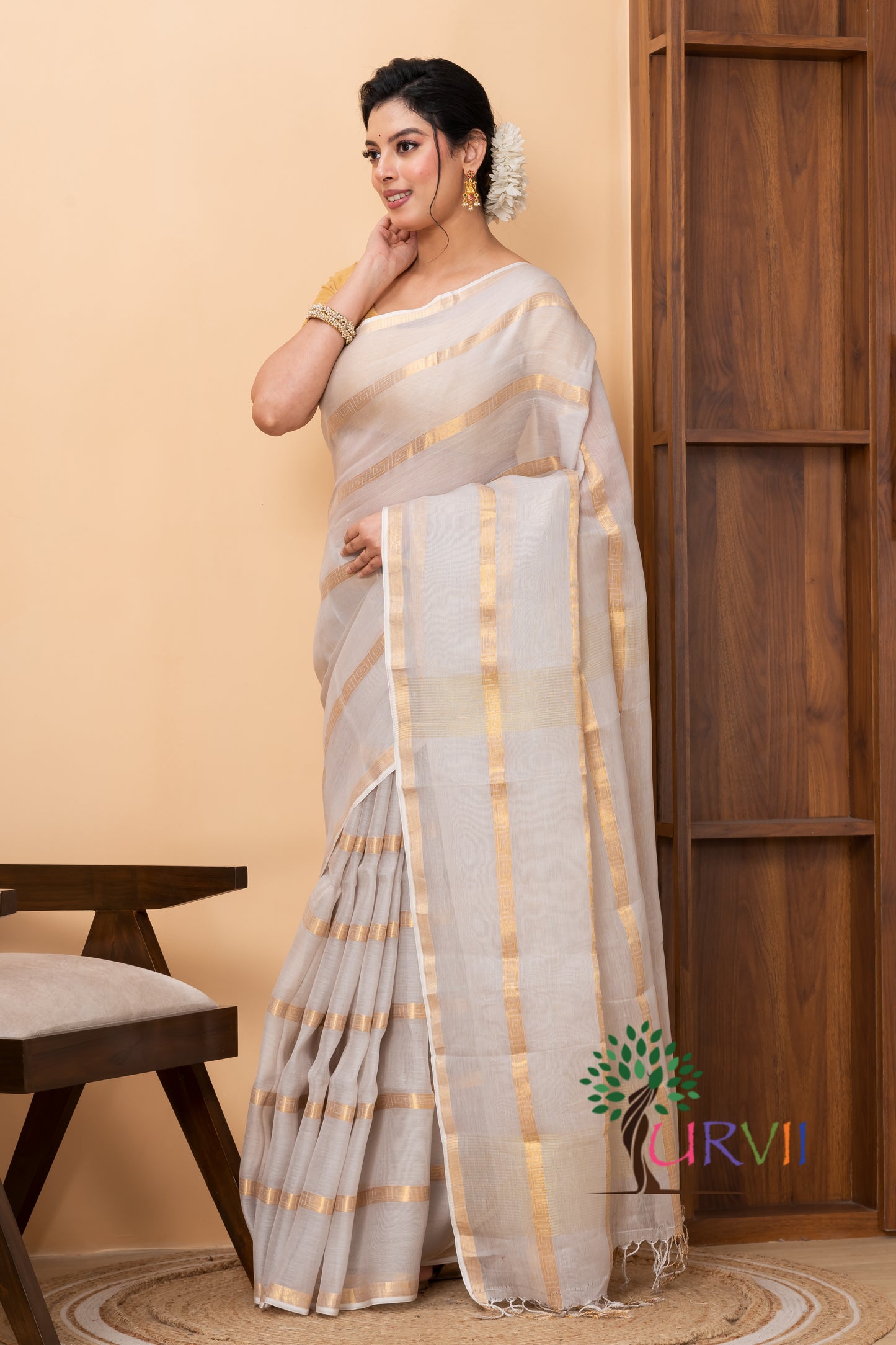 Silk Linen Saree