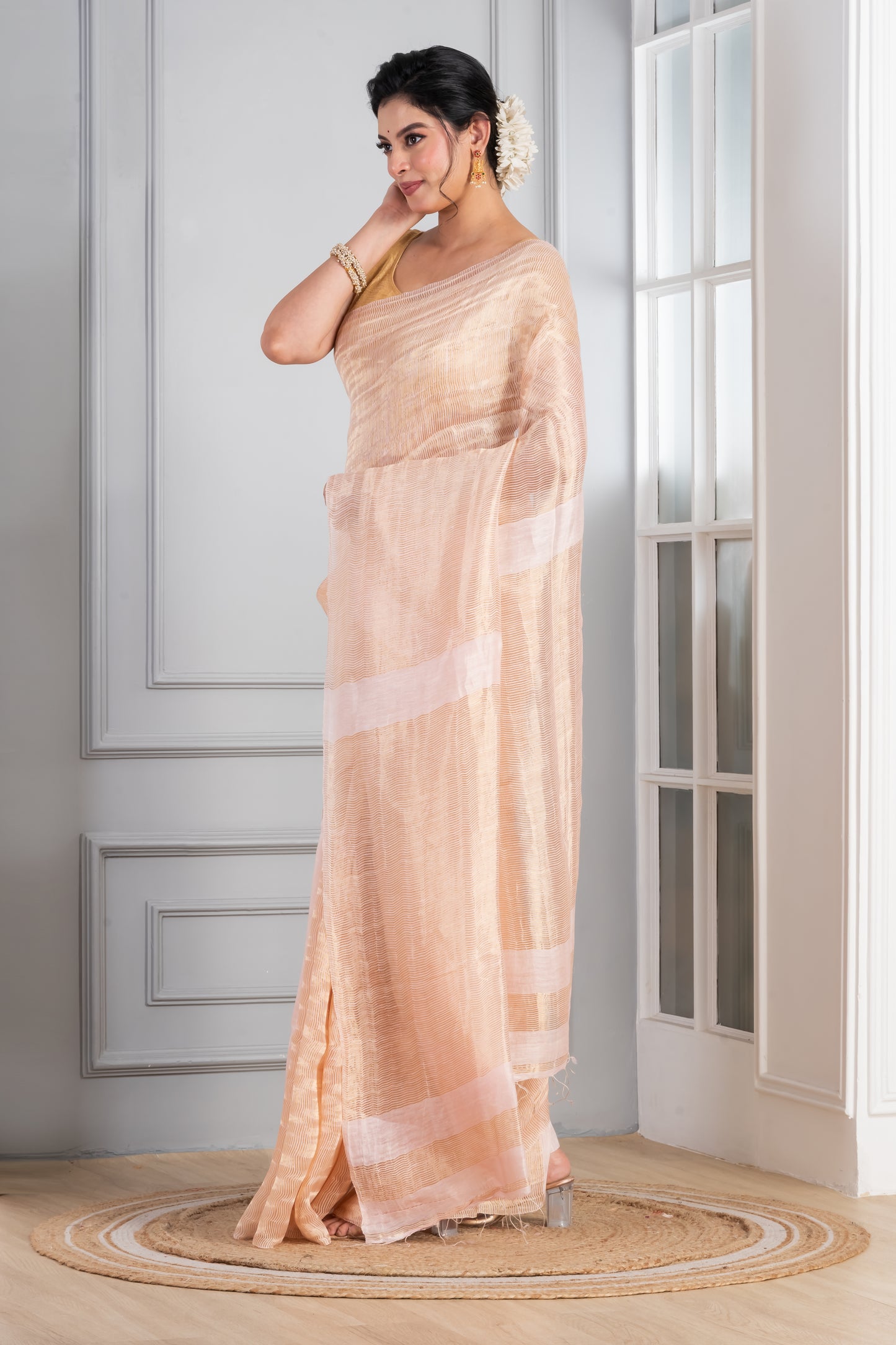 Zari striped Matka Silk saree