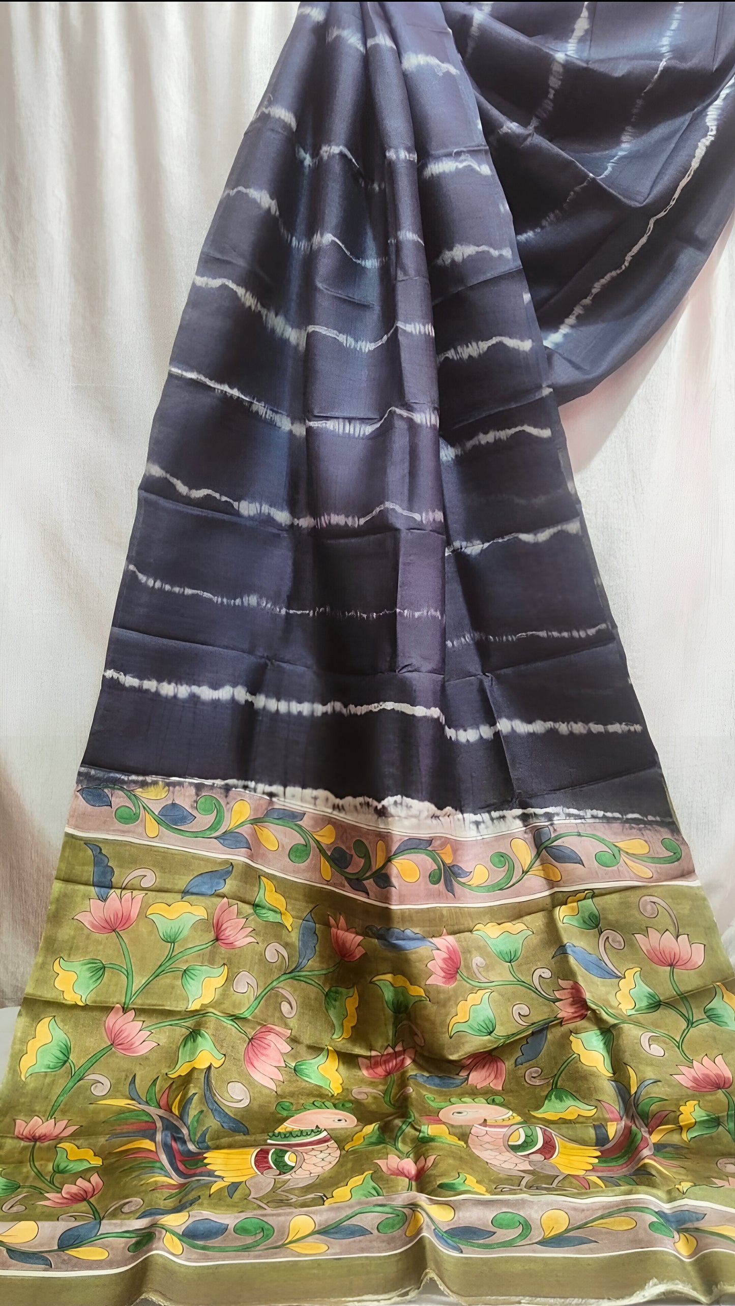 Tie n Dye tussar saree