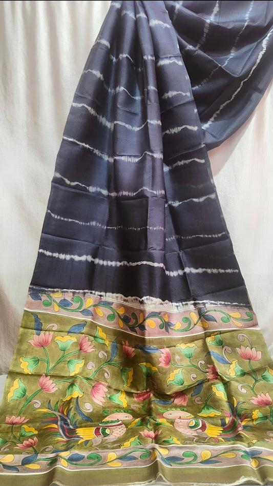 Tie n Dye tussar saree