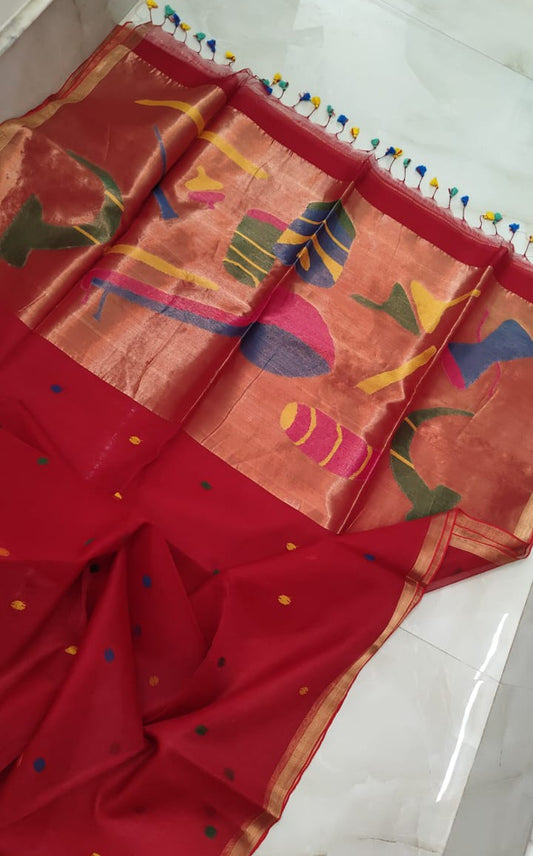Handspun resham silk saree