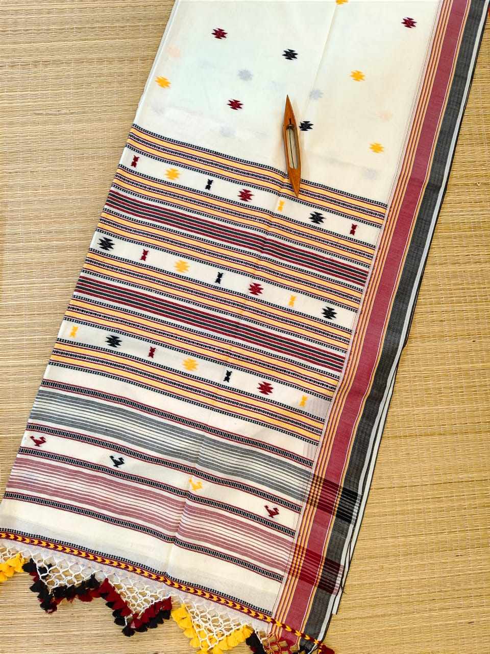 Handspun bhujoudi cotton saree