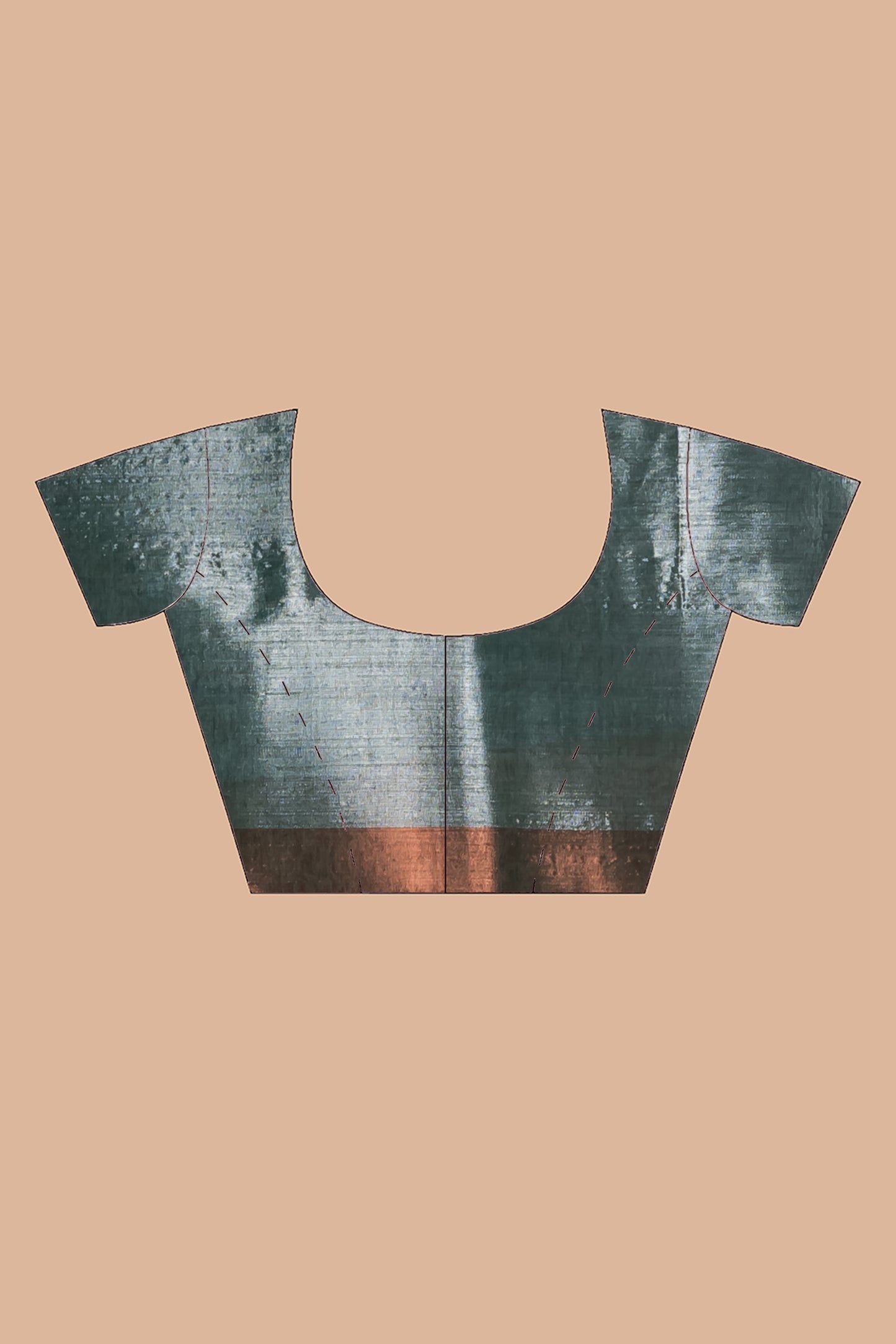 Silver & brown Metallic Cotton Tissue saree