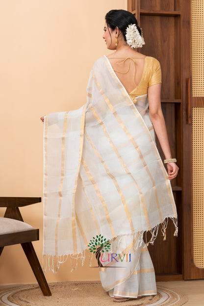 Silk Linen Saree