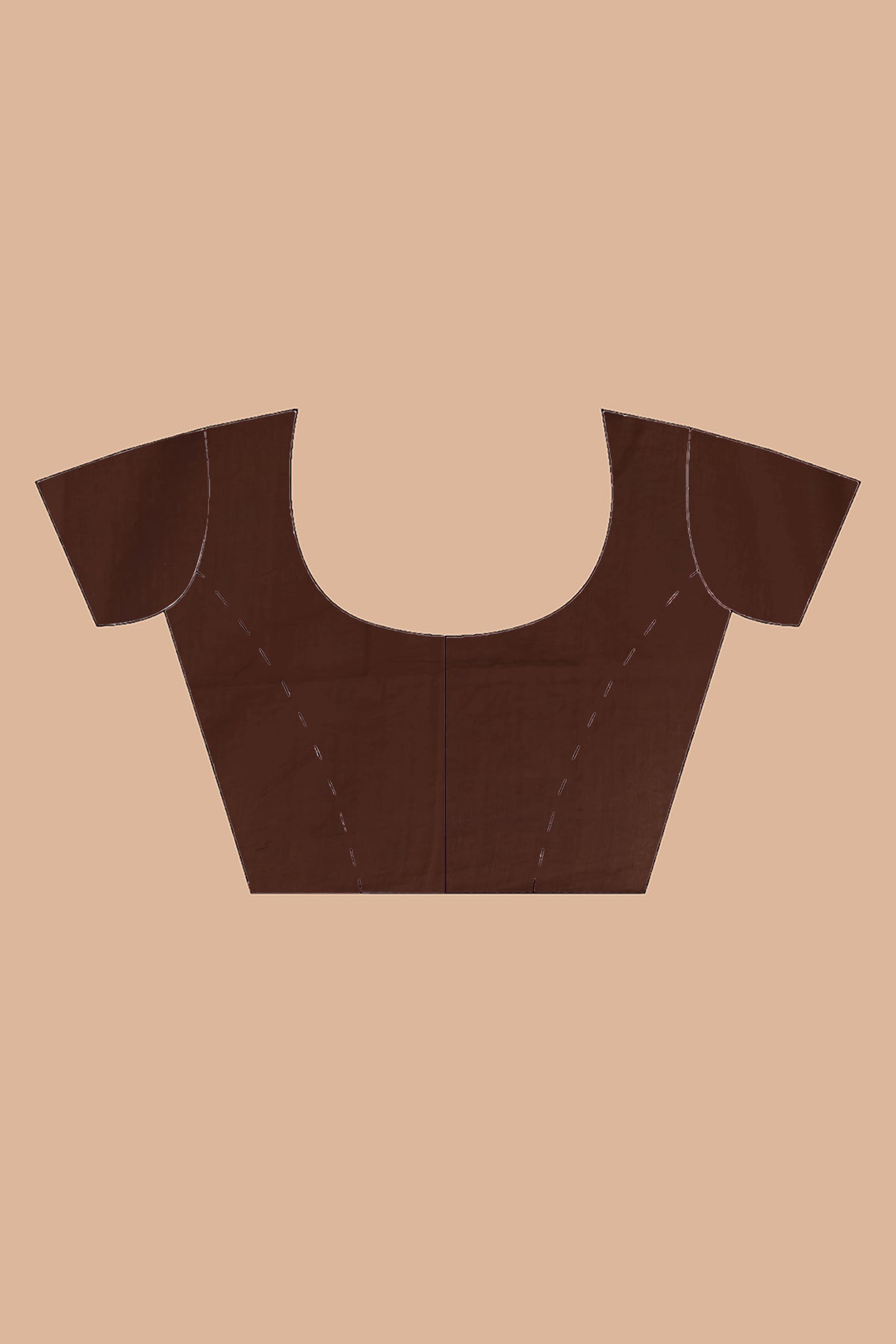Rich Chocolate Brown Mul Cotton Saree with Tonal Chikankari Work