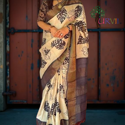 Tussar silk saree