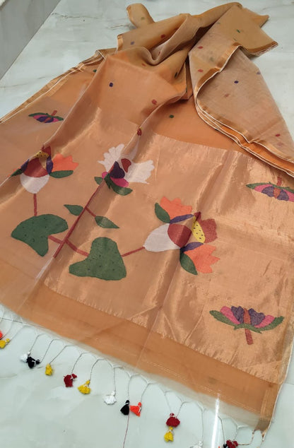 Handspun resham silk saree