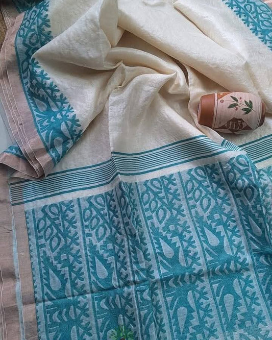 Tussar Jamdani saree