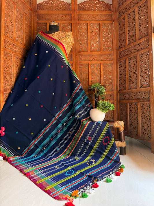 Handspun bhujoudi cotton saree