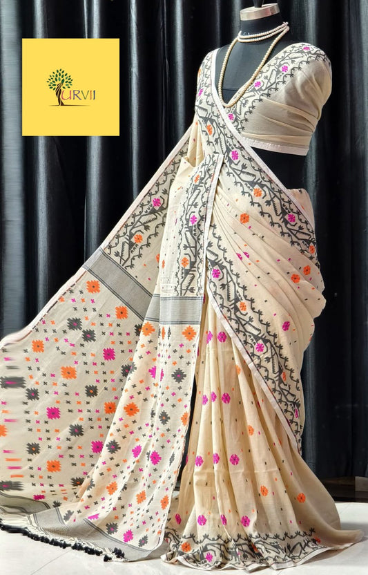 Handloom cotton jamdani