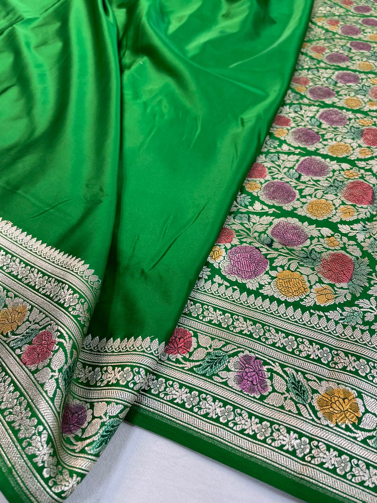 Green mashru Banarasi silk saree