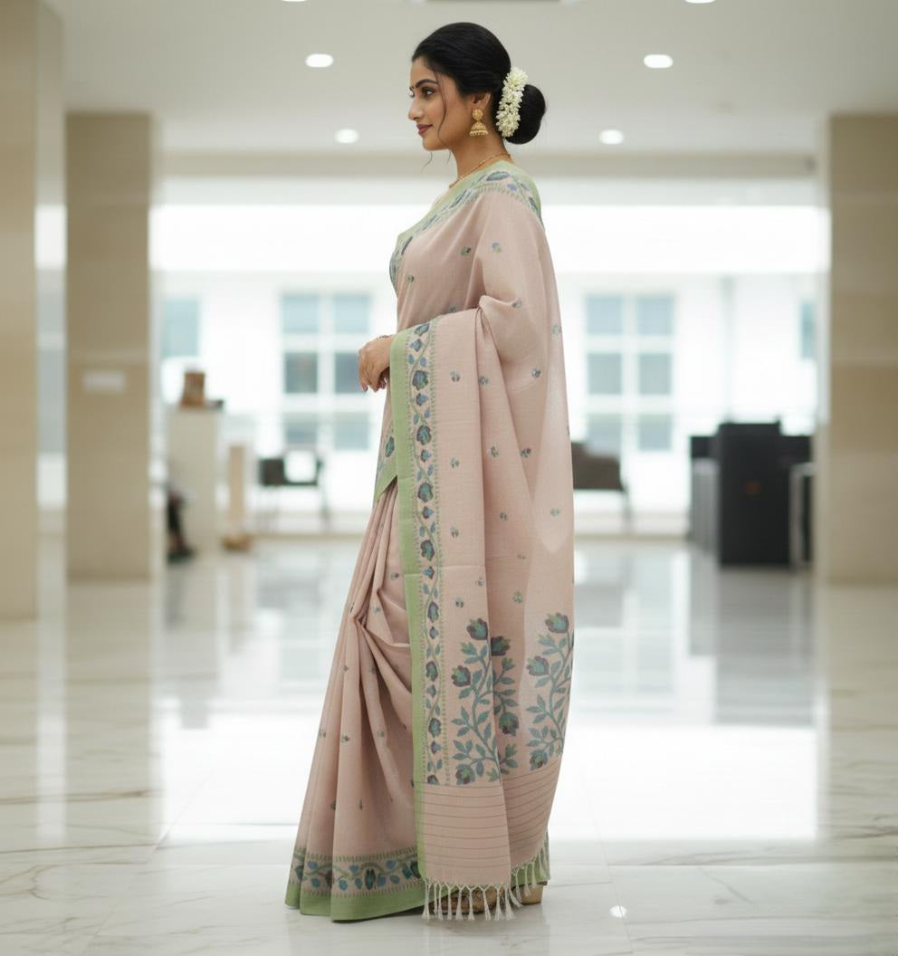 Off white handloom cotton jamdanis