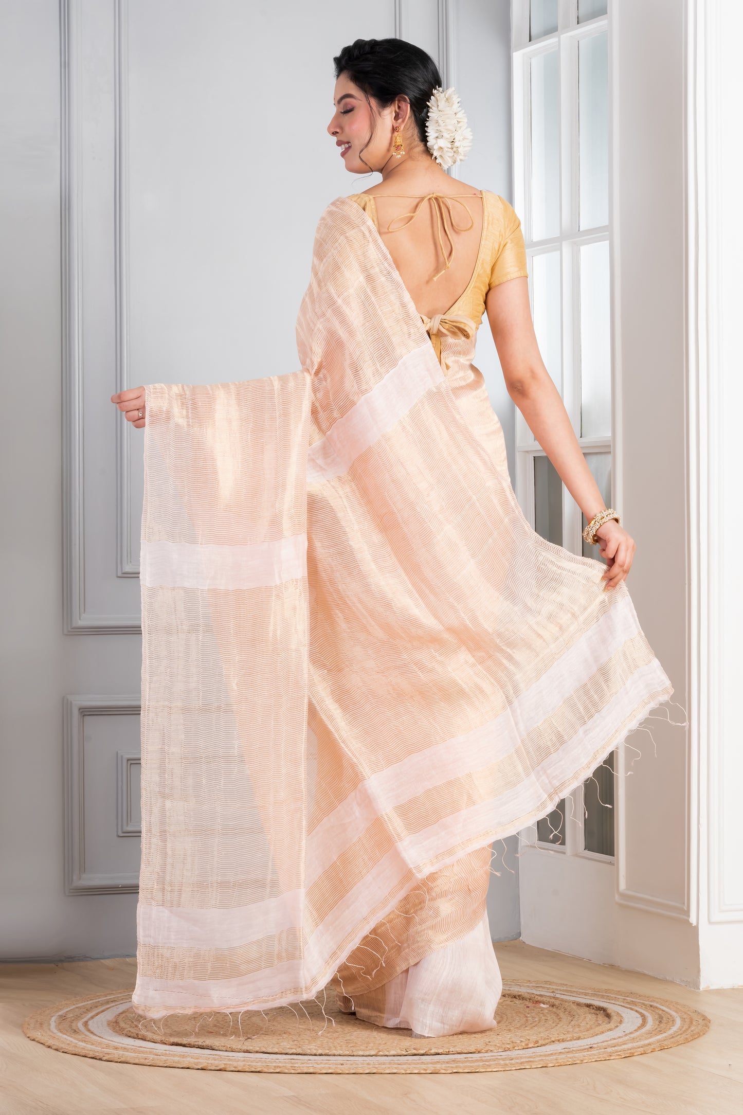 Zari striped Matka Silk saree
