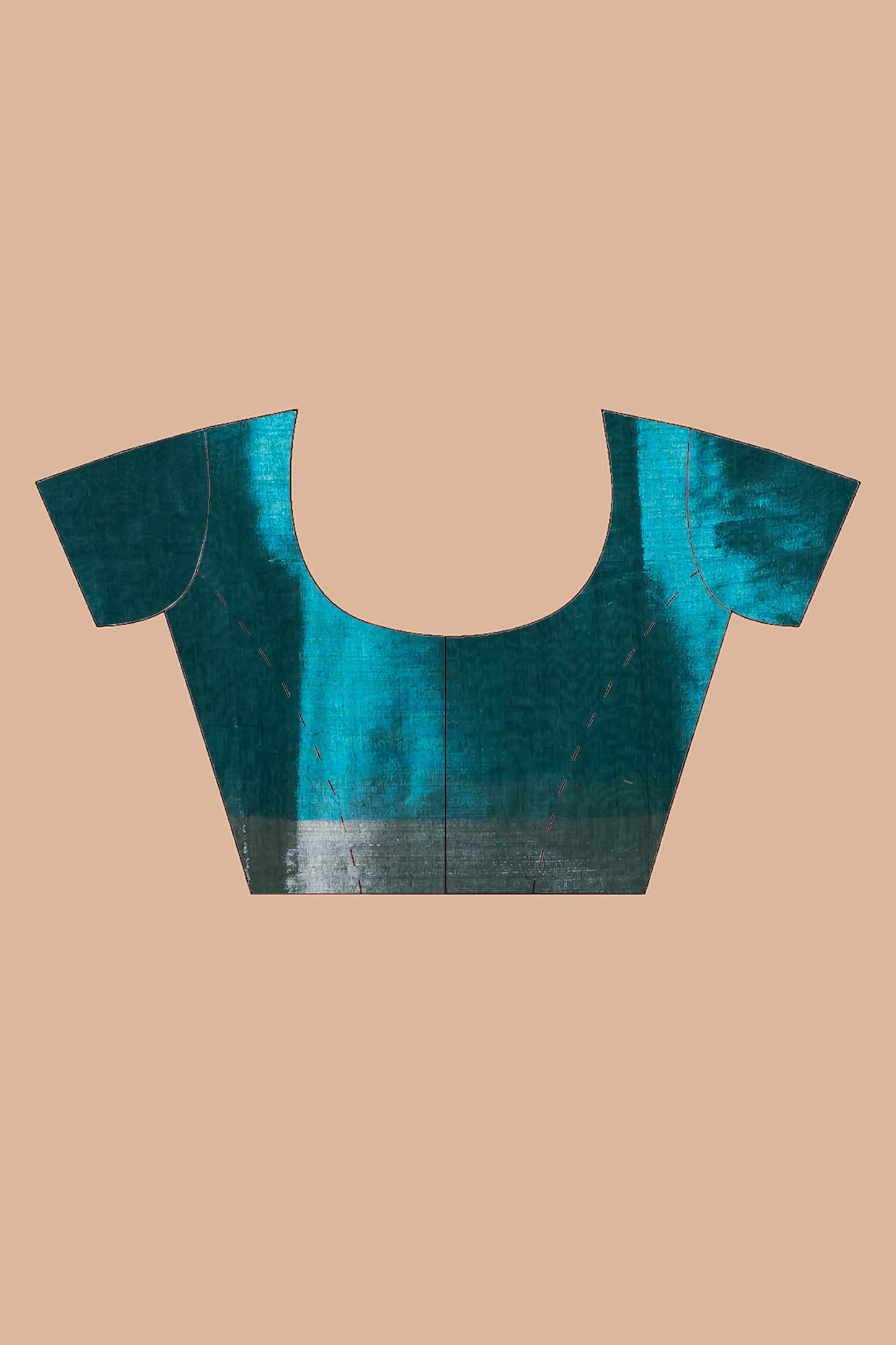 Metallic silver meets teal in Tissue cotton saree