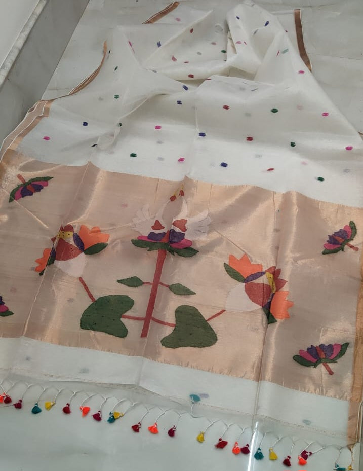 Handspun resham silk saree